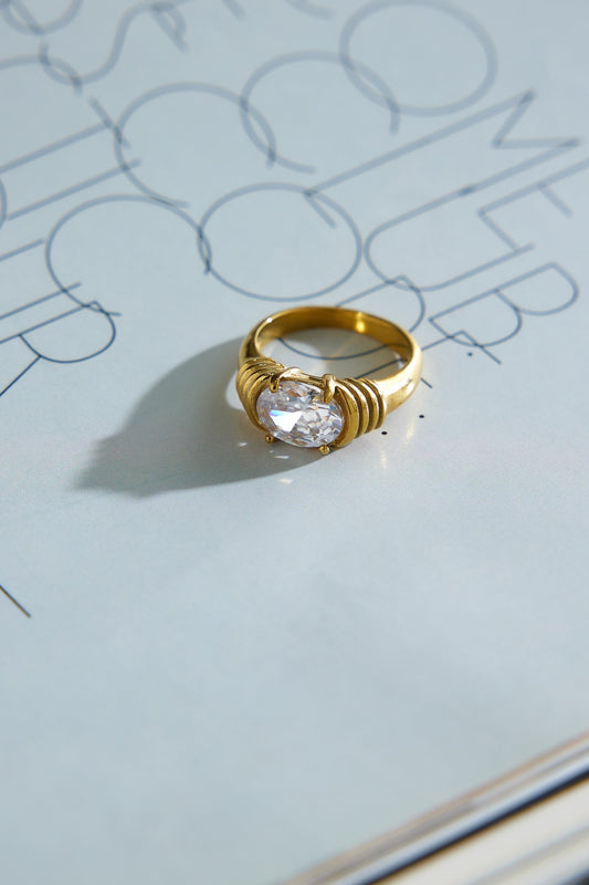 Anillo The Only Girl Bañado En Oro 18k Oro