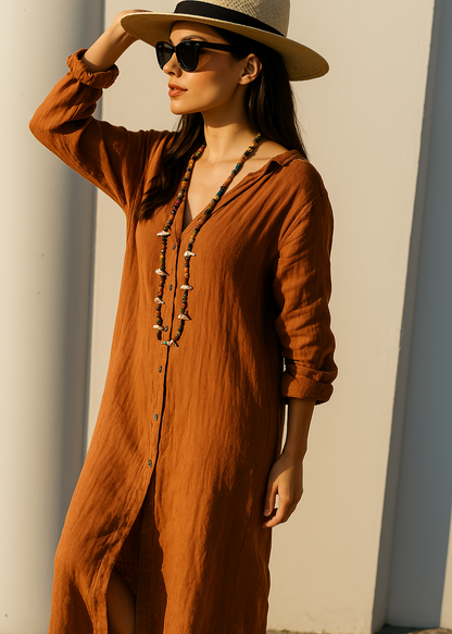 Vestido Sienna – Algodón & Lino Natural