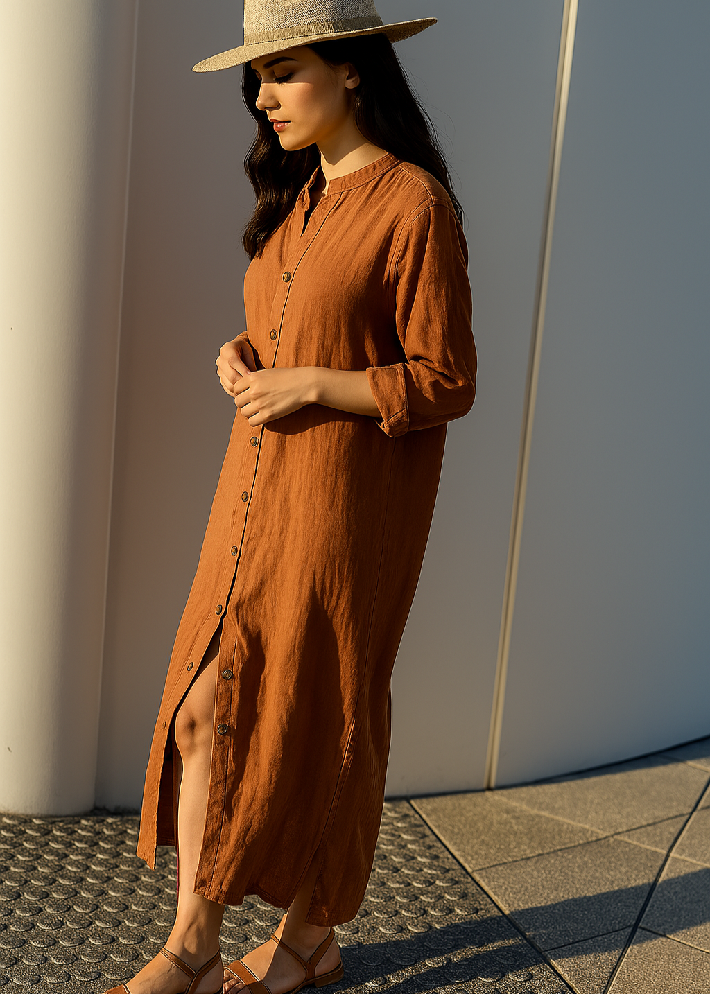 Vestido Sienna – Algodón & Lino Natural
