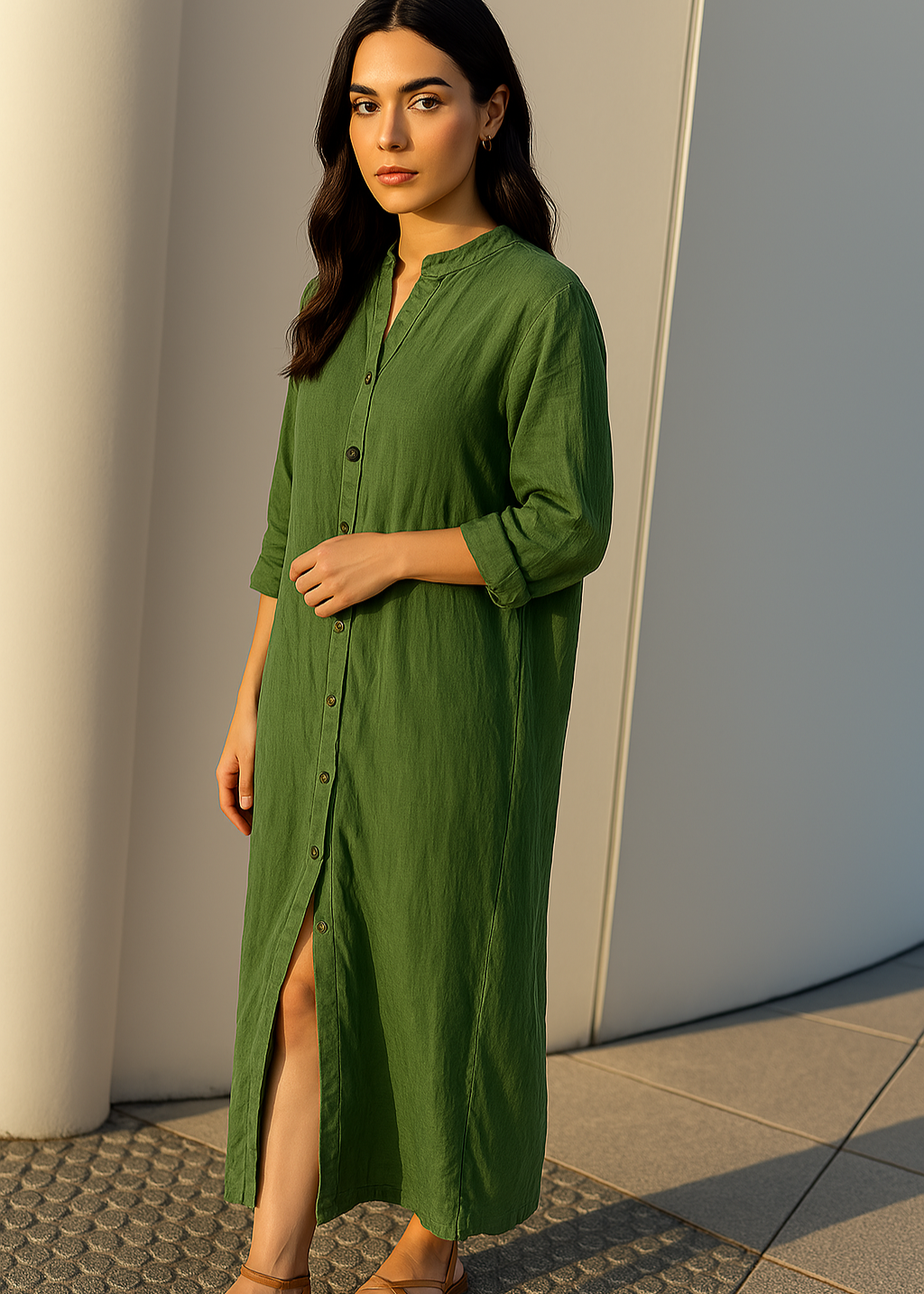 Vestido Sienna – Algodón & Lino Natural