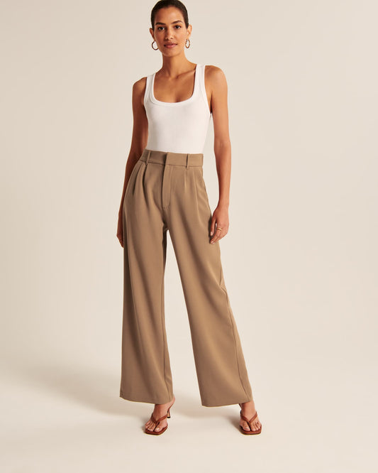Pantalón Wide-leg Marrón