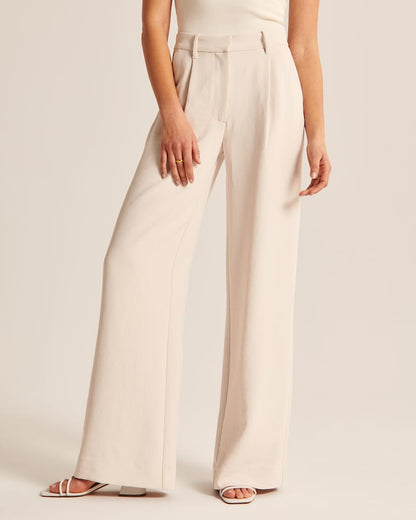 Pantalón Wide-leg Beige