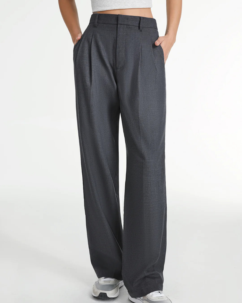 Pantalon Wide-leg Gris